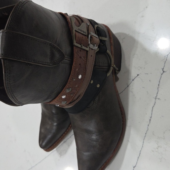 Durango Brown and Black Western Ankle Booties Sz8 Gentle Used All Man Made Mater - Picture 7 of 13
